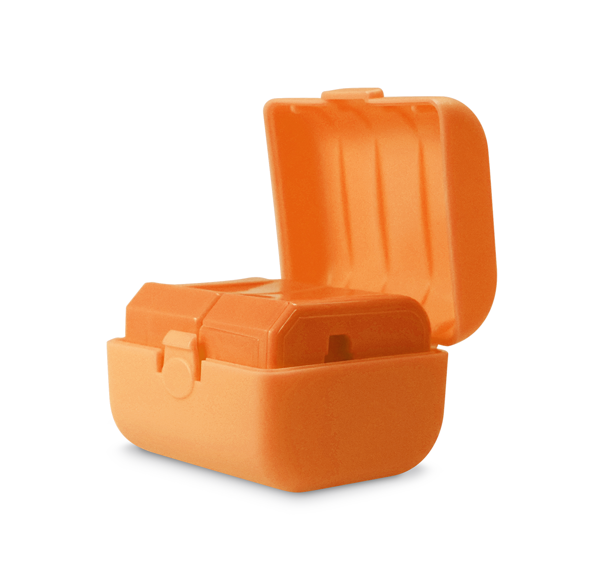 Three pieces of the universal travel adapter. This travel plug adapter is Orange. The World Traveler Travel Adapter is the perfect compact travel adapter to charge your tech on-the-go.