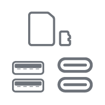 x2 USB-A, x2 USB-C, SD & Micro SD