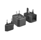 Three pieces of the universal travel adapter. This travel plug adapter is Black. The World Traveler Travel Adapter is the perfect compact travel adapter to charge your tech on-the-go.