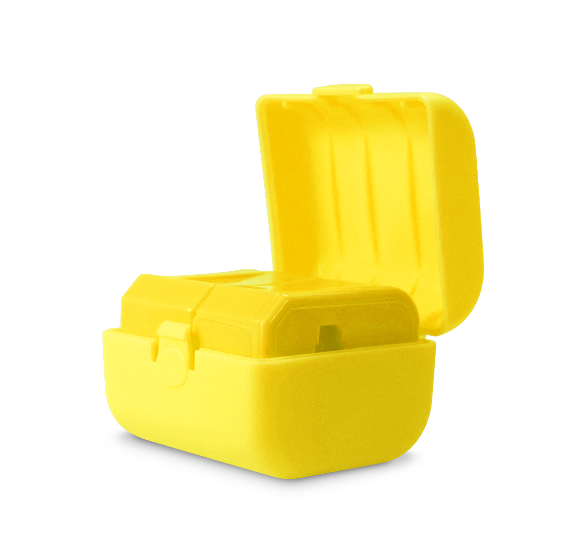 Three pieces of the universal travel adapter. This travel plug adapter is Yellow. The World Traveler Travel Adapter is the perfect compact travel adapter to charge your tech on-the-go.